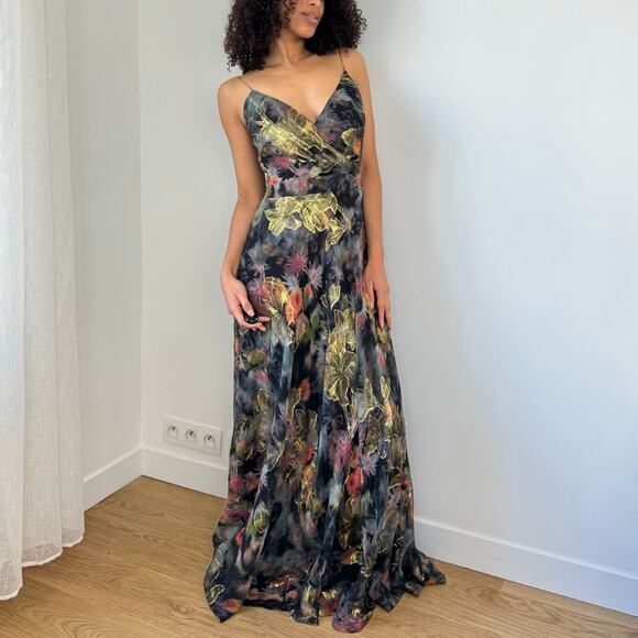 Vintage Nicole Miller 100% Silk Maxi Dress (S) - Picture 4 of 10